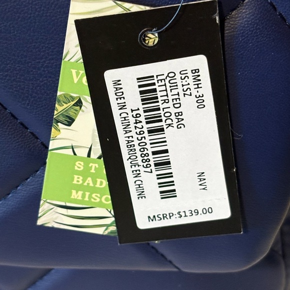 Badgley Mischka Navy Quilted Shoulder Bag - Picture 2 of 9